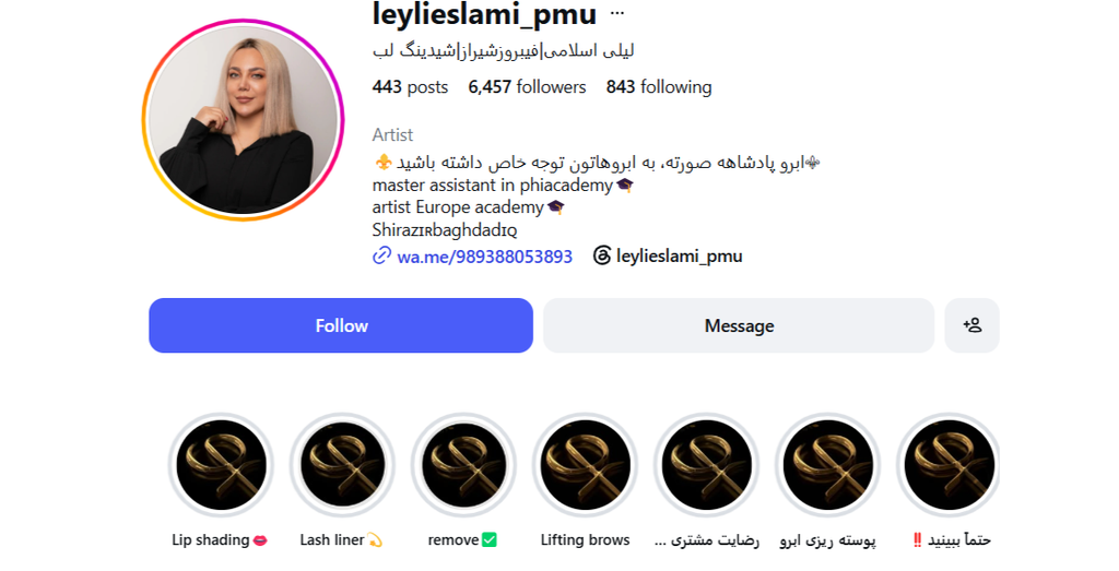 فیبروز ابرو لیلی اسلامی